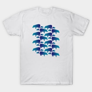 Seamless Decorative Hippo Family Pattern T-Shirt